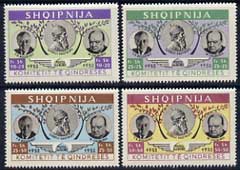 Albania 1952 Churchill & Roosevelt set of 4 values (alternative colours to 1949 set with 1952 opt) unmounted mint