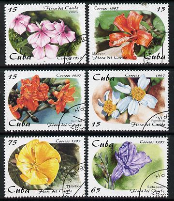 Cuba 1997 Flowers complete perf set of 6 values cto used*