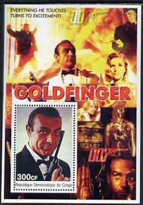 Congo 2003 James Bond Movies #03 - Goldfinger perf s/sheet unmounted mint