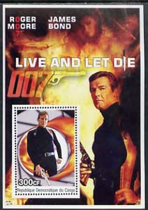 Congo 2003 James Bond Movies #08 - Live And Let Die perf s/sheet unmounted mint
