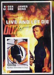 Congo 2003 James Bond Movies #08 - Live And Let Die imperf s/sheet unmounted mint
