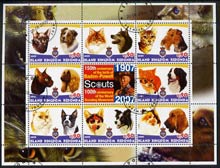 Antigua - Redonda 2005 Scout Anniversaries - Cats & Dogs #01 perf sheetlet containing set of 8 values plus label fine cto used