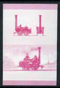 Bernera 1983 Locomotives #2 (Canterbury & Whitstable Rly) Â£1 se-tenant imperf proof pair in magenta only, unmounted mint. NOTE - this item has been selected for a special offer with the price significantly reduced