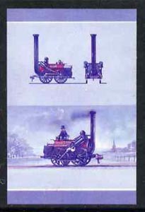 Bernera 1983 Locomotives #2 (Canterbury & Whitstable Rly) £1 se-tenant imperf proof pair in magenta & blue only, unmounted mint