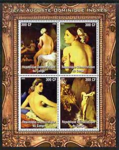 Congo 2005 Nude Paintings by Ingres perf sheetlet containing 4 values unmounted mint