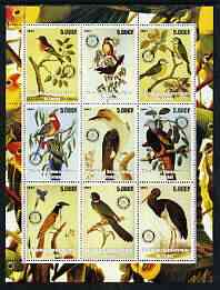 Congo 2003 John Audubon Birds perf sheetlet containing 9 values each with Rotary Logo unmounted mint