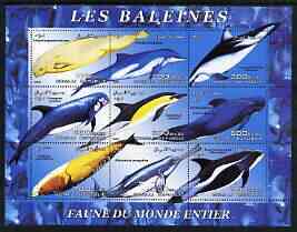 Somalia 2003 Whales & Dolphins perf sheetlet containing 9 values unmounted mint