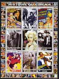 Congo 2003 History of the Cinema #10 perf sheetlet containing 9 values unmounted mint (Showing Film Posters plus Madonna, etc)