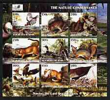 Benin 2003 The Nature Conservancy perf sheetlet containing set of 9 values (Birds & Animals by John Audubon) unmounted mint