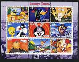 Benin 2003 Looney Tunes #2 perf sheetlet containing 9 values unmounted mint