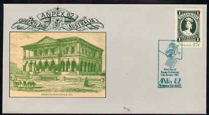 Australia 1982 Anpex 82 Stamp Exhibition 27c postal stationery envelope with special cancellation for 11th October (1st day)