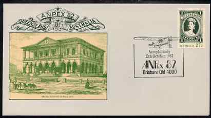 Australia 1982 Anpex 82 Stamp Exhibition 27c postal stationery envelope with special cancellation for 13th October (Aerophilately Day)