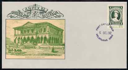 Australia 1982 Anpex 82 Stamp Exhibition 27c postal stationery envelope with first day cancellation