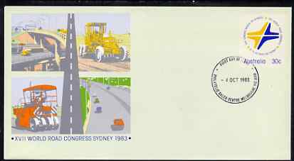 Australia 1983 World Road Congress 30c postal stationery envelope with first day cancellation