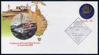 Australia 1984 Centenary of Coastal Pilot Service 30c postal stationery envelope with special illustrated first day cancellation