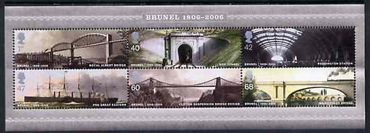 GB Great Britain 2006 Brunel Birth Bicentenary perf m/sheet unmounted mint