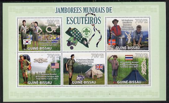 Guinea - Bissau 2009 World Scout Jamboree perf sheetlet containing 5 values unmounted mint