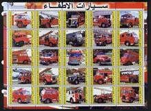 Djibouti 2003 Fire Engines #2 perf sheetlet containing 25 values unmounted mint