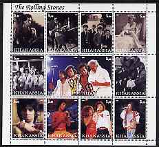 Chakasia 2000 Rolling Stones perf sheetlet containing 12 values unmounted mint