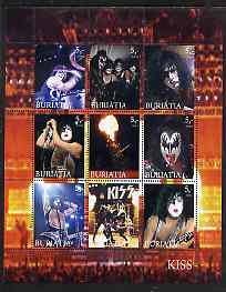Buriatia Republic 2003 Kiss perf sheetlet containing set of 9 values unmounted mint