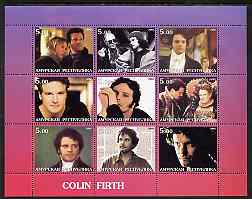 Amurskaja Republic 2002 Colin Firth perf sheetlet containing set of 9 values unmounted mint
