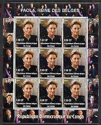 Congo 2000 The Belgian Royal Family - Queen Paola perf sheetlet containing 9 values unmounted mint