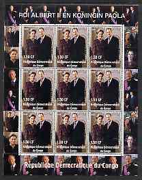 Congo 2000 The Belgian Royal Family - King Albert & Queen Paola perf sheetlet containing 9 values unmounted mint