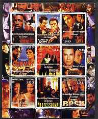 Congo 2001 Movie Posters #1 perf sheetlet containing set of 9 values unmounted mint