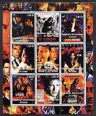 Congo 2001 Movie Posters #2 perf sheetlet containing set of 9 values unmounted mint