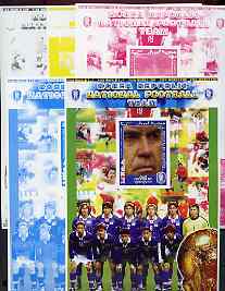 Somalia 2002 Football World Cup (Korean Coach) large sheetlet containing 1 value, the set of 5 progressive proofs comprising the 4 individual colours plus all 4-colour composite (as issued) all unmounted mint