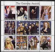 Buriatia Republic 2001 The Grammy Awards perf sheetlet containing 12 values unmounted mint