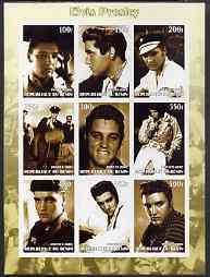 Benin 2002 Elvis Presley imperf sheet containing set of 9 values unmounted mint