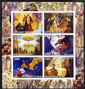 Benin 2003 Fairy Tales - paintings by Hildebrandt imperf sheetlet containing 6 values unmounted mint