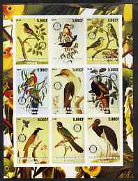 Congo 2003 John Audubon Birds imperf sheetlet containing 9 values each with Rotary Logo unmounted mint