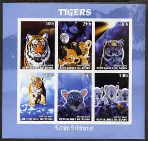 Benin 2003 Tigers #1 imperf sheetlet containing 6 values unmounted mint