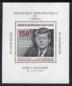 Congo - Kinshasa 1964 President Kennedy commemoration 150f m/sheet unmounted mint, Mi Bl 6