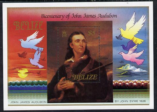 Belize 1985 Birth Bicentenary of John Audubon (Birds) $5 perf m/sheet unmounted mint, SG MS 826