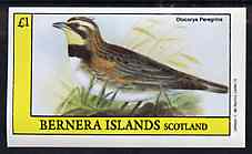 Bernera 1982 Birds #48 (Lark) imperf souvenir sheet (Â£1 value) unmounted mint