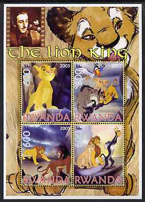 Rwanda 2005 Disney's The Lion King perf sheetlet containing 4 values unmounted mint