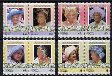 Tuvalu - Nukufetau 1985 Life & Times of HM Queen Mother (Leaders of the World) set of 8 values unmounted mint