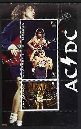 Mordovia Republic 2003 AC/DC perf sheetlet containing 3 values unmounted mint