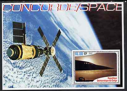 Congo 2002 Concorde & Space perf s/sheet unmounted mint