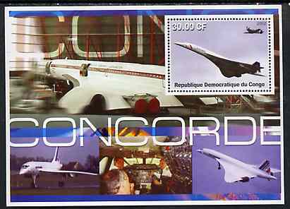 Congo 2002 Concorde perf s/sheet #01 unmounted mint
