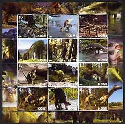 Komi Republic 2003 Dinosaurs perf sheetlet containing 12 values unmounted mint