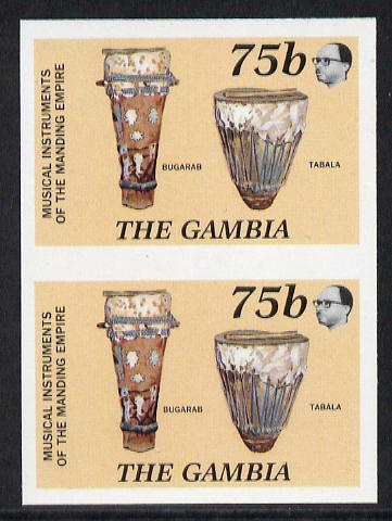 Gambia 1987 Musical Instruments 75b (Bugarab & Tabala) imperf pair as SG 686*