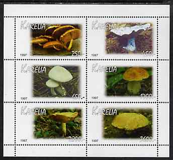 Karelia Republic 1997 Fungi #1 perf sheetlet containing complete set of 6 values unmounted mint