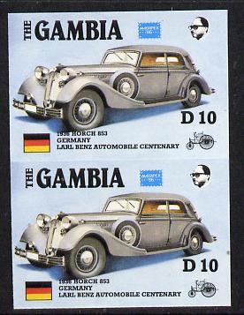 Gambia 1987 Ameripex 10d (1936 Horch 853) imperf pair from the Format archive proof sheet, as SG 657*