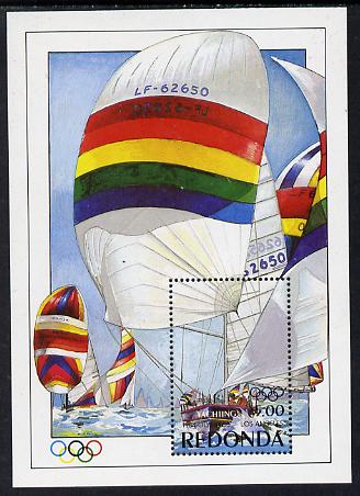 Antigua - Redonda 1984 Olympic Games $5 m/sheet showing Yachting unmounted mint
