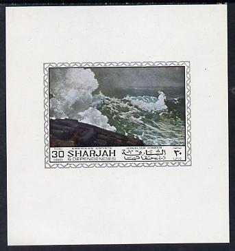 Sharjah 1968 American Artists imperf sheetlet containing 30 Dh value (Winslow Homer) unmounted mint as Mi 449