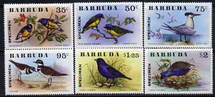 Barbuda 1976 Birds set of 6 overprinted SPECIMEN, SG 262-7s unmounted mint